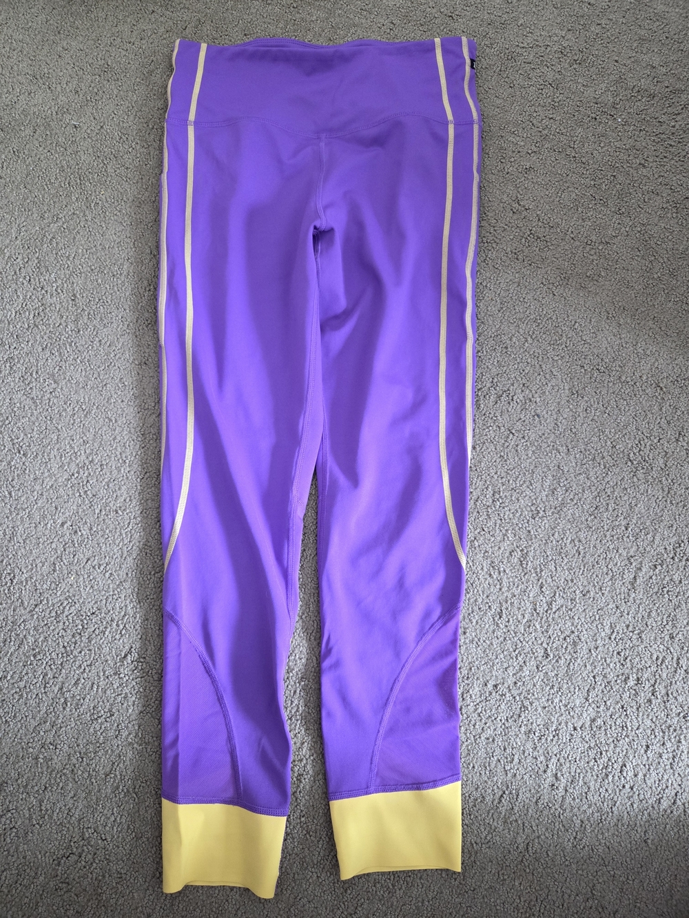 ZYIA Purple Leggings with Yellow Cuffs